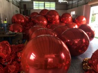 Boule à miroir gonflable géante en PVC, grande taille, décoration réfléchissante, de fête, vente en gros