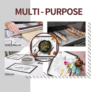 Thảm Làm Bánh Bằng <span class=keywords><strong>Silicon</strong></span> Không Dính Cho Nhà Bếp, Thảm Cán Bột Hướng Dẫn Đo Chính Xác 40X50Cm, Thảm Nhào Bột - Product Image 5
