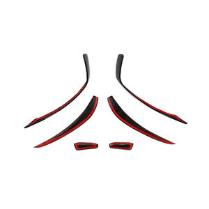 Ailerons d'aération de pare-chocs avant de voiture en FRP noir brillant pour Mercedes Benz W176 A45 AMG A200 <span class=keywords><strong>A250</strong></span> <span class=keywords><strong>Sport</strong></span> <span class=keywords><strong>2013</strong></span> - 2015 6 pièces/ensemble - Product Image 4