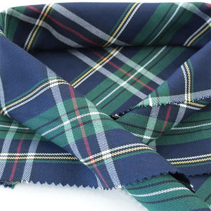 Azul Verde Verificado Tecido Clássico Inglês Tartan Twill Poliéster Plaid Tecido para Terno Uniforme Escolar Camisa Vestido - Product Image 6