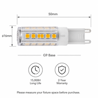 Ampoule LED G9 3,5W 220-240V Céramique PC 450LM 2700K/6000K 360° Sans Scintillement Remplacement Halogène pour Lustre CE LVD RoHS Résidentiel