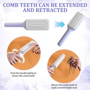 Cepillo Desenredante Ventilado para Extensiones de Cabello, Cepillo 3D de Limpieza Rápida para Desenredar el Cabello, para Mujeres, Cabello Seco y Mojado - Product Image 3