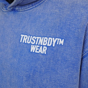 TOPSHOW Custom 3D Puff Print Logo No <b>String</b> <b>Hoodie</b> Heavy Weight Men's Drop Shoulder Unisex Oversized Vintage Acid Wash <b>Hoodie</b> - Product Image 6