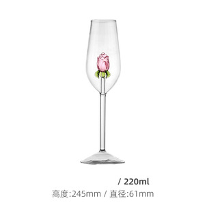 Gül ile 400ml.600ml bordo gözlük, şampanya bardakları, yaratıcı bordo gözlük - Product Image 4