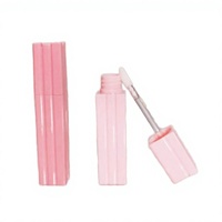 Tubes de brillant à lèvres à rayures carrées personnalisables Emballage cosmétique en plastique transparent avec tige de brosse pour conteneurs de rouge à lèvres OEM