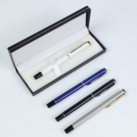 Stylos à bille en métal personnalisés avec logo, cadeau d'affaires de luxe, noir, argent, bleu, blanc, ensemble de stylos avec boîte