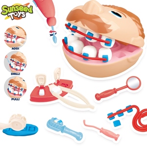Ensemble de jeu d'imitation pour enfants Sunseed Little Dentist avec outils de dentiste, perceuse, jouets à remplir et pâte à modeler en plastique et argile non toxique - Product Image 3