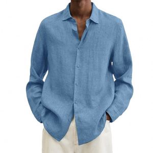 <strong>Mens</strong> Long Sleeve Buttons <strong>Linen</strong> Shirt Summer Solid Comfortable Casual Loose Holiday Cotton and <strong>Linen</strong> Shirts Tee Tops - Product Image 1