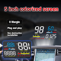 HUD OBD2 5 pouces à cadre métallique, 16 modes d'affichage, alarme à 4 niveaux et effacement des codes d'erreur pour véhicules OBDII