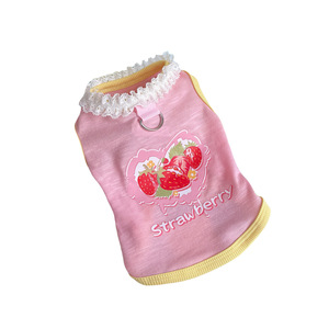 Chaleco Arnés para <span class=keywords><strong>Perro</strong></span> con Volantes <span class=keywords><strong>de</strong></span> Encaje <span class=keywords><strong>de</strong></span> Fresa Dulce <span class=keywords><strong>de</strong></span> Primavera al por Mayor - Top para Mascotas <span class=keywords><strong>de</strong></span> Diseño Japonés y Coreano para <span class=keywords><strong>Razas</strong></span> Pequeñas - Product Image 5