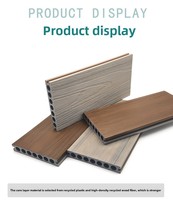 Planches de terrasse en plastique composite lisse pour l'extérieur, jardin, salle de bain, carré, moderne antidérapant grain de bois WPC CO-Extrusion