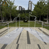 JINDA Nouvelle Arche Métallique Blanche Ondulée pour Rideau de Fond, Chuppah, Mandap, Décoration de Mariage et Cérémonie