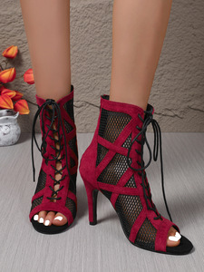 Chaussures de <span class=keywords><strong>Danse</strong></span> à Talons Hauts Bachata Rouges Bottes de <span class=keywords><strong>Danse</strong></span> de Salon Salsa Jazz Latin Swing Sandales de Fête pour Femme - Product Image 3
