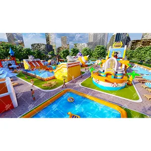 Infinity Amusement Water Park Produk Inflatable Air Park Terapung Seluncuran Water Park