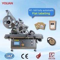 Machine d'étiquetage automatique à plat, applicateur d'étiquettes adhésives pour surface de pochettes, boîtes et bocaux
