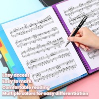 SHLAN Support de présentation A4 personnalisé en PP imprimé UV, classeur à 3 anneaux pour partitions de piano et de chorale, porte-partitions manuel