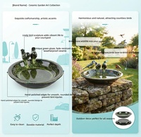 Bol en céramique émaillée pour abreuvoir d'oiseaux, pour jardin et cour extérieurs, pots en céramique d'extérieur