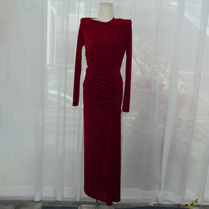 Nuevo vestido de noche largo ajustado de color puro con diseño elegante y de alta calidad - Product Image 4