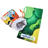 Pochette en microfibre recyclée avec logo personnalisé, sac à cordon pour lunettes de soleil, sacs pour le rangement des lunettes et des bijoux