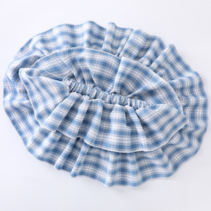 Jupe trapèze décontractée écologique à carreaux avec nœud pour filles, longueur genou, style gâteau, nouvelle collection été, motif floral, passe-partout - Product Image 4