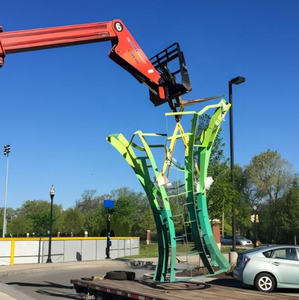 Escultura de jardim ao ar livre, escultura moderna em árvore, perfil de metal grande profissional em aço inoxidável personalizável - Product Image 6