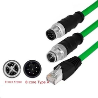 Câble réseau Gigabit pour caméra industrielle de type M12 8PX personnalisé avec connexion circulaire blindée à 4 broches 4P/8P 6A