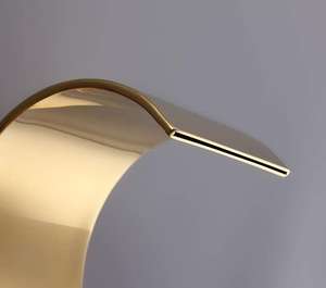 3穴2ハンドルブラッシュドゴールドウォーターフォールコマーシャルワイドバスルームシンク蛇口トイレ - Product Image 2