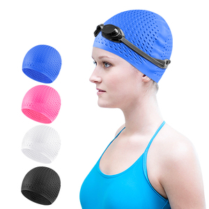 Bonnet de bain unisexe en silicone souple pour femmes et hommes Entraînement intensif Confortable antidérapant à cheveux longs - Product Image 1