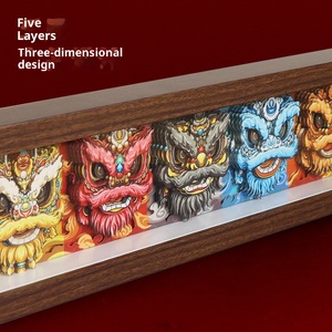 Giấy Sáng Tạo Mới Trung Quốc Phong Cách Bắc Kinh Opera/Múa Sư Tử Handmade DIY 3D Hình Chữ Nhật UV In Trang Trí Sơn Hiển Thị Đứng - Product Image 3