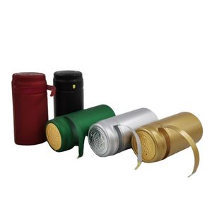 Goud Rood Zilver Kleur Wijn Fles <span class=keywords><strong>Capsule</strong></span> 30*60Mm Hot Stamping Logo Pvc Krimpcapsule - Product Image 1