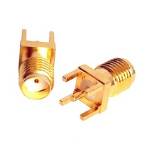Conector RF SMA Hembra Recto para Montaje en PCB, 50 Ohmios, Conexión a Través de Orificio, para Antena WiFi