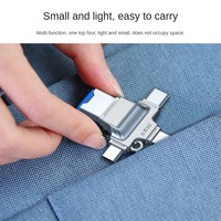 Adaptador OTG 3.0 de Alta Velocidad Cuatro en Uno, Lector de Tarjetas de Memoria para Teléfono Móvil con Interfaz USB, Compatible con Tarjetas TF y SD