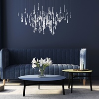 Luminaires suspendus en verre LED de luxe pour hall d'hôtel, luminaires personnalisés pour bureaux de vente, lustres longs à intensité variable, CRI 90 élevé, garantie de 3 ans