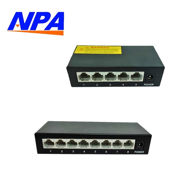 ANPA OEM/ODM 5 Port Gigabit Switch with QoS 10/100/1000M 8 Port Unmanaged Ethernet Network Switch for Home Computer Network