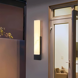 Lampe murale extérieure minimaliste moderne, balcon, hall, entrée de villa, étanche, en acier inoxydable, alimentée par énergie solaire, jardin - Product Image 4