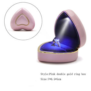 Boîte à bijoux magnétique à faible MOQ avec LED, emballage LED, vente directe usine, boîte à bijoux en velours avec lumière LED, boîtes à bagues de mariage avec éclairage LED - Product Image 1