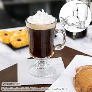 طقم من 6 أكواب قهوة إيرلينية ، أوز ، أكواب قهوة إريكية بمقبض زجاجي وقاعدة جذعية - Product Image 3