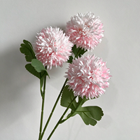 Fleurs artificielles réalistes, boule de chrysanthème artificielle à 3 têtes pour mariages, décoration intérieure, plante artificielle