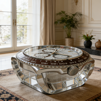 Table basse unique en fibre de verre en forme de montre, surdimensionnée et artistique, pour mobilier de salon d'hôtel de luxe