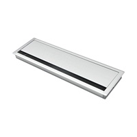 Passe-câbles de bureau moderne en alliage d'aluminium gris anthracite à fermeture douce et anti-poussière pour hôpitaux, entrepôts et ateliers