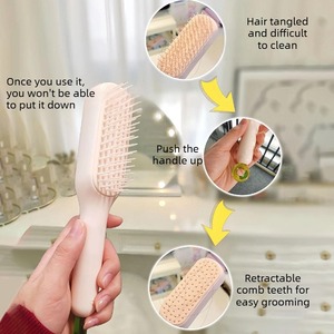 No hair damage, anti-static portable fluffy hair comb, retractable comb, female household <b>scalp</b> massage comb, <b>scalp</b> cleaning - Product Image 3