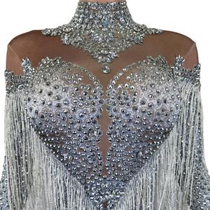 <span class=keywords><strong>Mono</strong></span> Sexy de una Pieza con <span class=keywords><strong>Flecos</strong></span> para Bailarina, Disfraz de Mujer Talla Grande, <span class=keywords><strong>Mono</strong></span> de Moda con Mangas Largas y Pedrería para Fiesta - Product Image 6