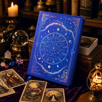 Journal de lecture de tarot à couverture rigide personnalisée avec bordure à effet radium pour les amateurs d'astrologie et les gardiens de grimoires