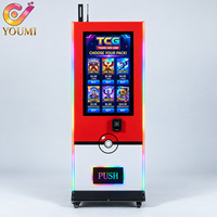 Kiosque de distribution de cartes TCG Pokémon avec paiement sans espèces multi-devises et éclairage LED RGB pour centre commercial / salle de jeux