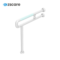 Barre d'appui en TPE en forme de U ZSCare avec pied de support / Barre d'appui antidérapante pour salle de bain avec tube intérieur en aluminium épaissi
