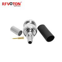 Connecteur BNC mâle à sertir pour câbles RG58, LMR195, RG223, RG400, RG142 pour systèmes vidéo, CCTV, radio, équipements de test et applications RF