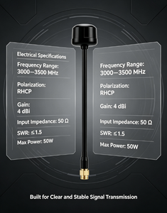 Antenne OEM 3.3G Lollipop Mushroom 4dBi RHCP Connecteur SMA 3000-3500MHz pour Drone FPV Transmission Vidéo Longue Portée - Product Image 4