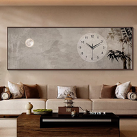 Lampe murale moderne de luxe avec horloge et tableau paysager d'arbre, en porcelaine et cristal, pour salon