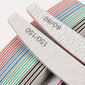 <span class=keywords><strong>Lime</strong></span> à ongles professionnelle 80/<span class=keywords><strong>100</strong></span>/150/<span class=keywords><strong>180</strong></span>/240 en papier de verre, épaisse et résistante, forme demi-lune, accessoires pour ongles - Product Image 2