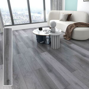 Plancher en <span class=keywords><strong>vinyle</strong></span> SPC à clipsage antidérapant, aspect bois gris, revêtement de sol PVC SPC pour bureau, maison, intérieur - Product Image 1